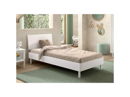 Forrest Μονό Κρεβάτι Λευκό σε  ξύλο οξιάς με ξύλινο προσκέφαλο